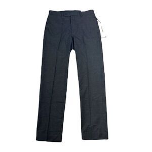 Calvin Klein‎ Slim-Fit Performance Dress Pants Mens 32 x 32 Charcoal Blue Plaid